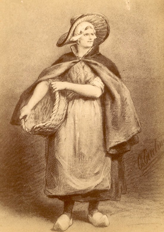 Vrouw in klederdracht (foto van schilderij van Otto Eerelman, uit album)